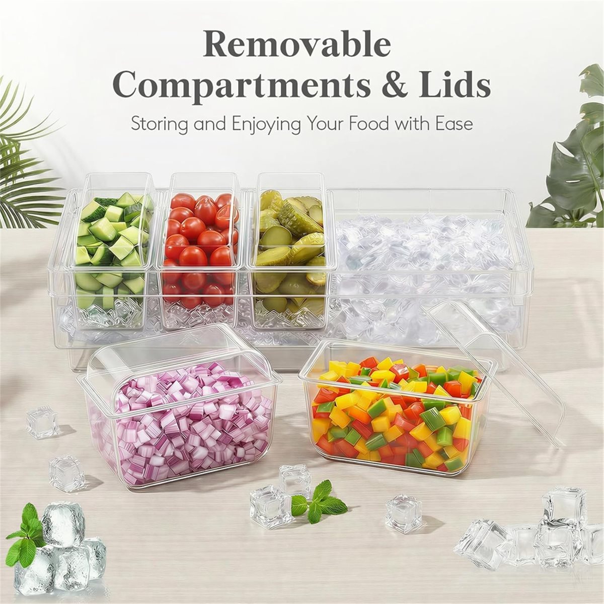 Garnish Tray Set - A1846K Soğutulmuş Sos Kapları, Parti için