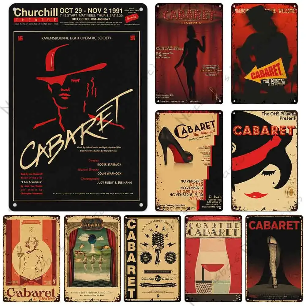 Home Bar And Theater - Yüksek Çözünürlüklü Teneke Levha Vintage Kabare