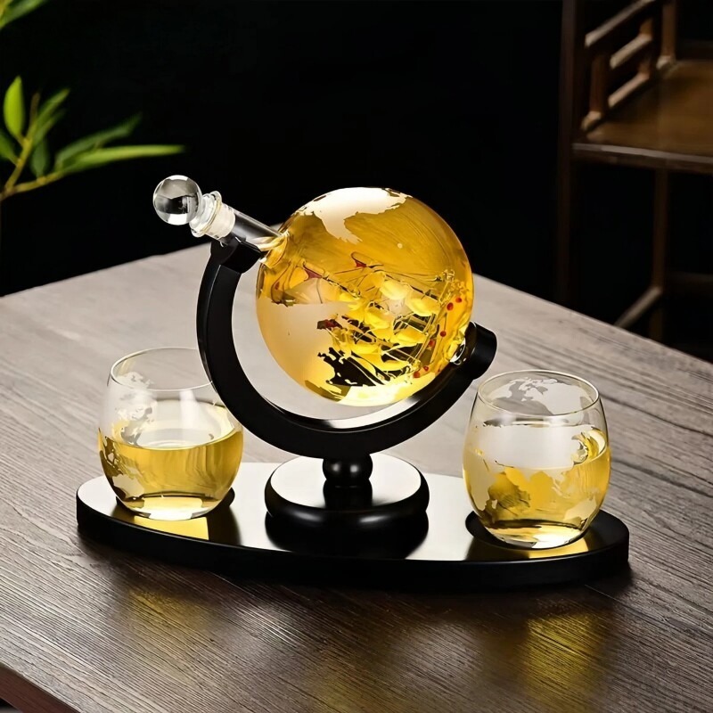 Home Bar Set - Dekoratif Küre Şarap Sürahisi Seti, Ev