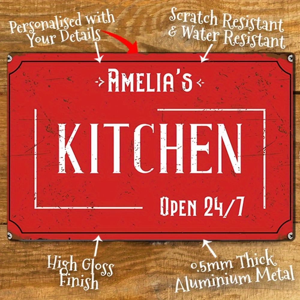 Home Bar Signs - Kişiselleştirilmiş Özel Mutfak Duvar Tabelası, 8x12