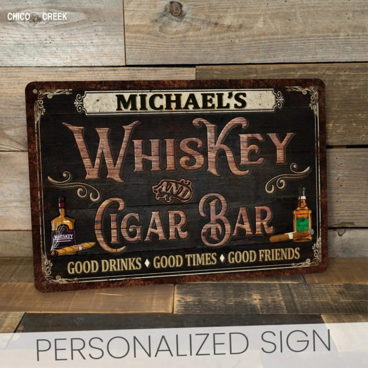 Home Bar Signs - Kişiye Özel Vintage Viski ve Puro