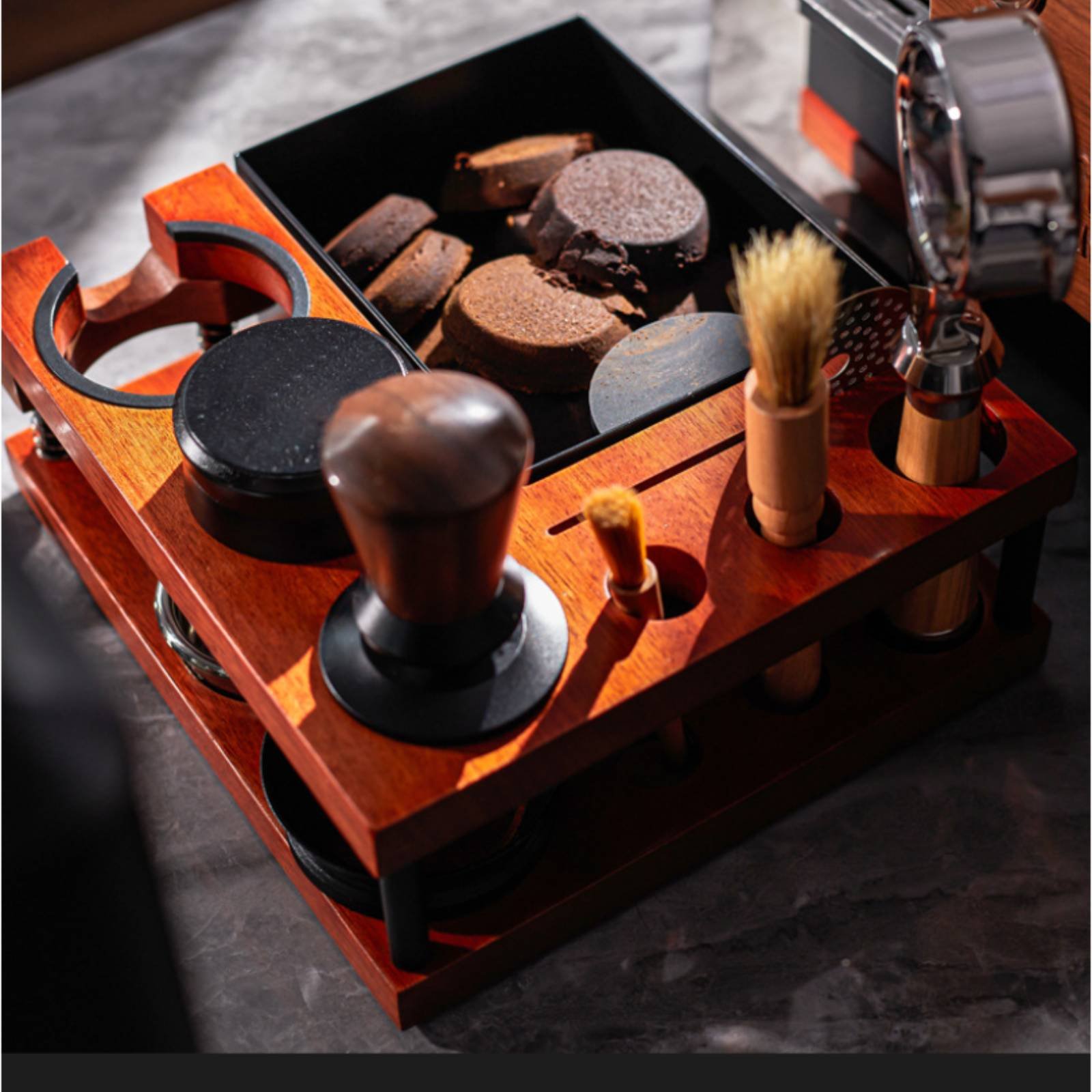 Ahşap Tamper İstasyonu Çok Fon - Home Barista incelemesi ve fiyatı