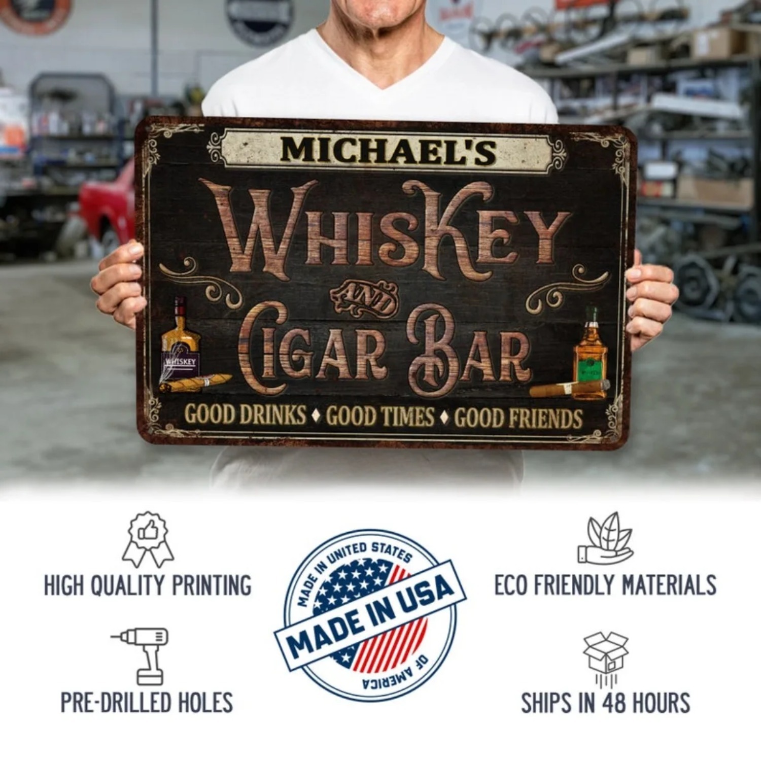 Kişiye Özel Vintage Viski ve P - Home Bar Signs incelemesi ve fiyatı