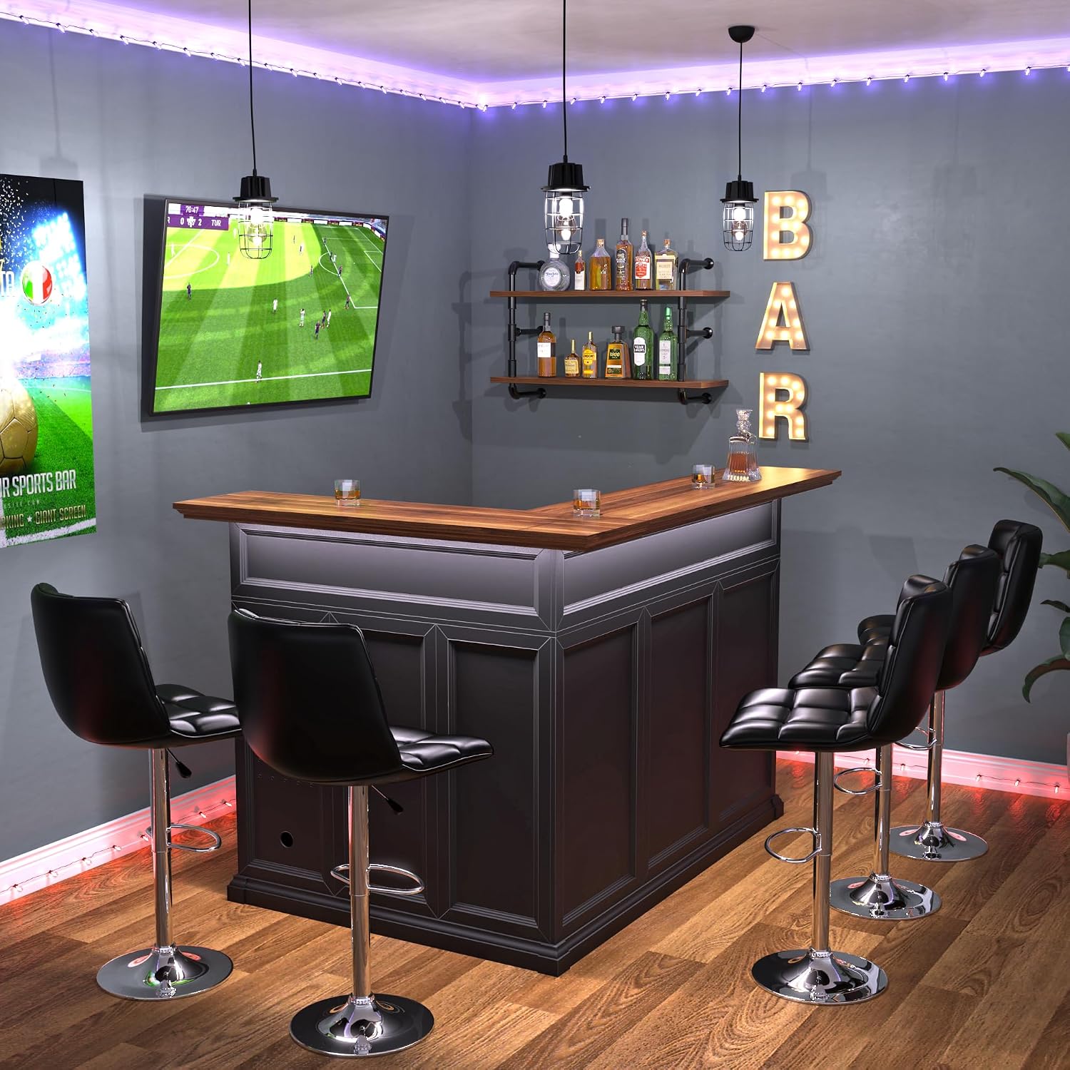 L Şeklinde Buzdolabı Alanlı Ev - Home Bar And Cabinet incelemesi ve fiyatı